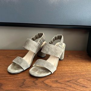 Sage suede heeled sandals size 38